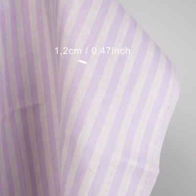 linen striped fabric lilac stripes 1.2cm