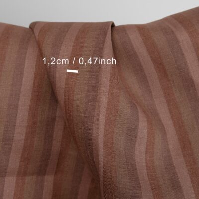linen fabric in brown stripes, 1.2cm