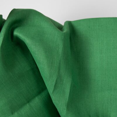 Linen fabric emerald green colour product photo