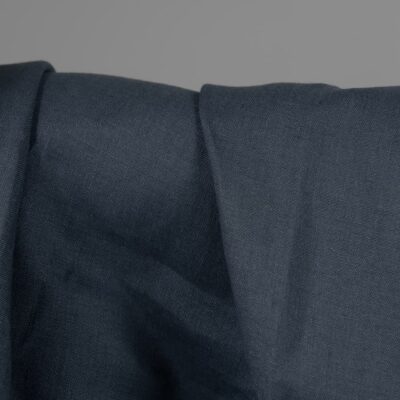 Jeans blue linen fabric close up detail