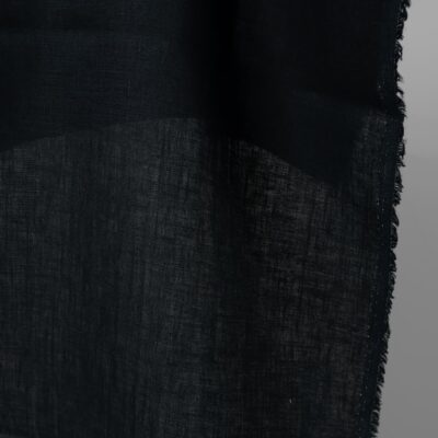 Black navy blue linen fabric edge