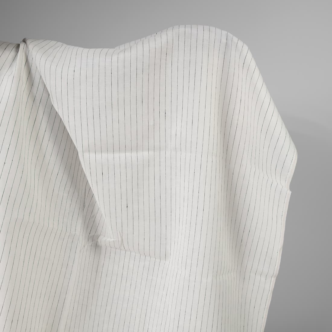 Linen fabric off-white colour with black stripes