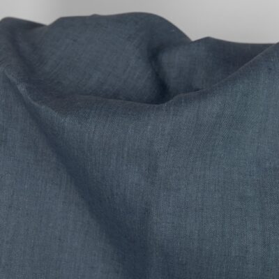 Linen fabric in dark greyish-blue colour texture