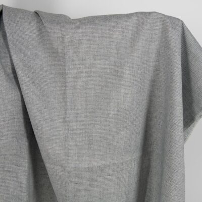Linen fabric dark grey small pattern