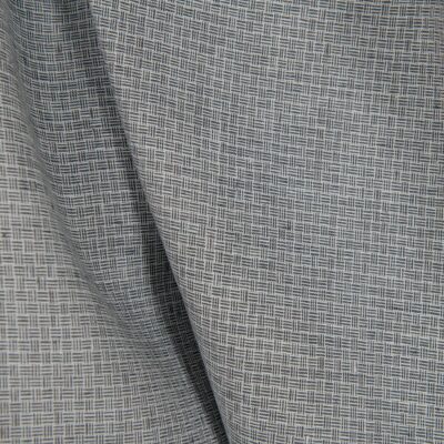 Linen fabric dark grey small pattern close up detail