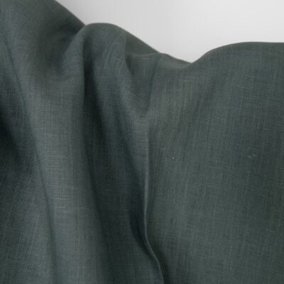 Linen fabric dark greyish-green, plain weave