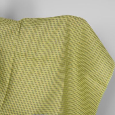 Linen fabric yellow and green pattern