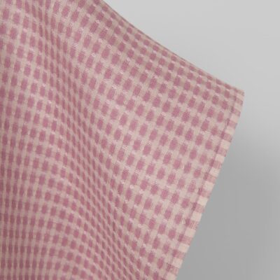 Linen fabric grey lilac structural pattern, dobby