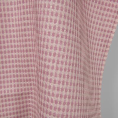 Linen fabric grey lilac structural pattern, fabric edge