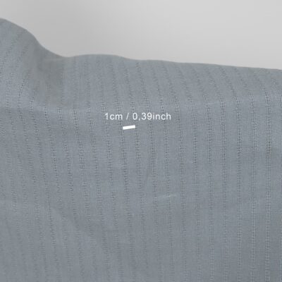 blue grey fabric with open stripes 1cm.