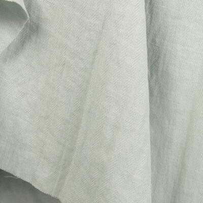 Bluish green linen cotton fabric, specially washed to increase softness
