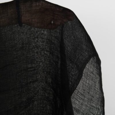 Transparent black linen fabric washed product photo