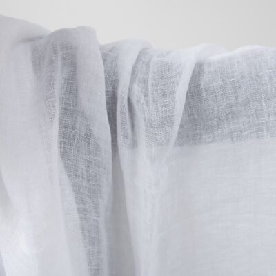 Bright white transparent linen fabric washed texture