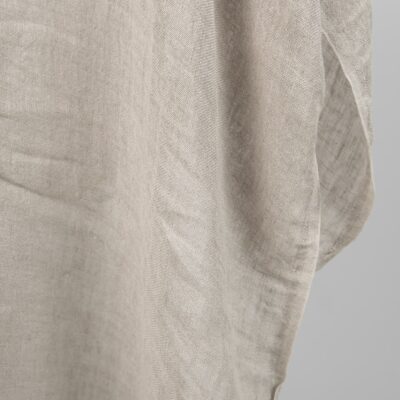 Natural grey transparent linen fabric washed 8 Natural linen washed gauze fabric, transparent