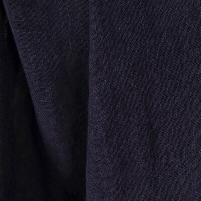 Dark blue transparent linen fabric washed