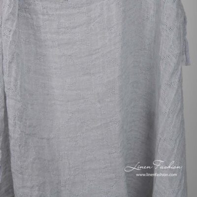Light grey transparent linen fabric washed