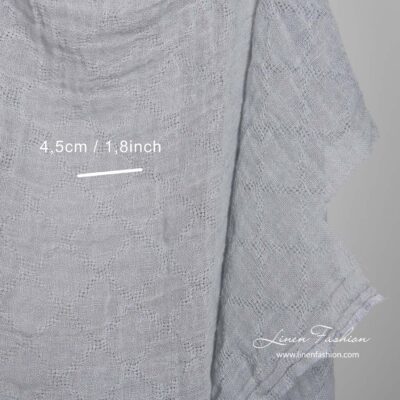 Light grey transparent linen fabric washed