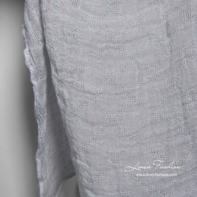 Light grey transparent linen fabric washed