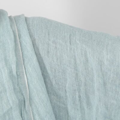 mint linen gauze fabric washed, soft toutch.
