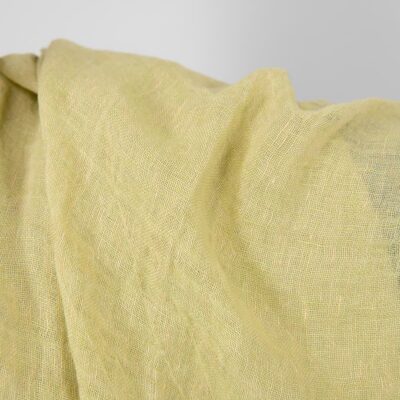 yellow gauze linen fabric washed, open weave