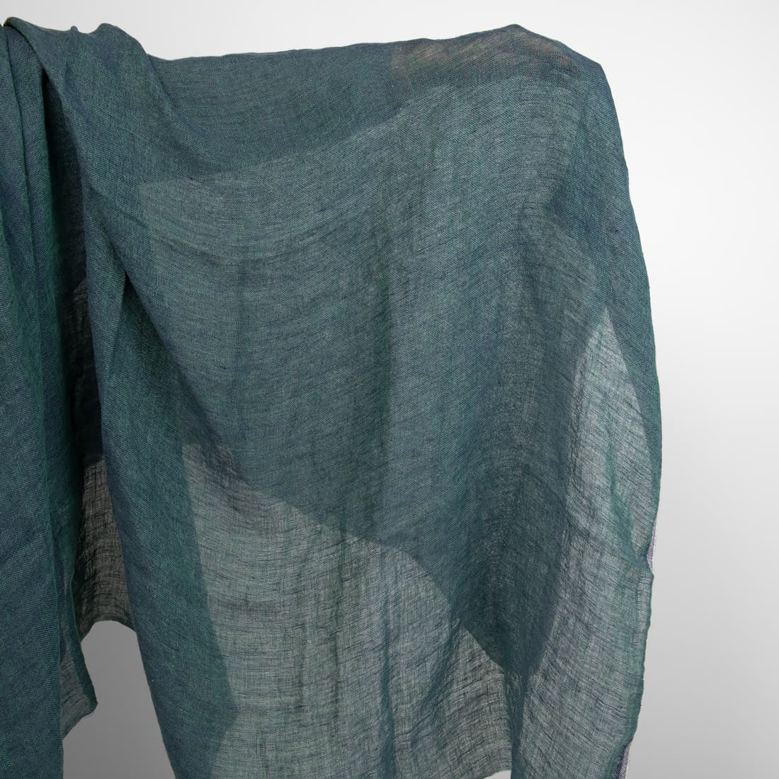 linen gauze blue green fabric
