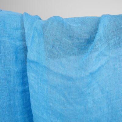 linen gauze bright blue fabric, transparent