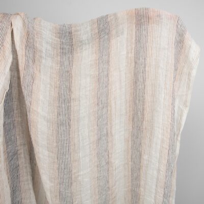 Linen gauze washed fabric in brown stripes 5 linen gauze fabric in brown stripes