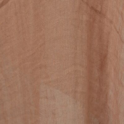 Washed sheer linen fabric light clay colour light brown