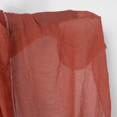 Washed linen fabric brown-red transparent