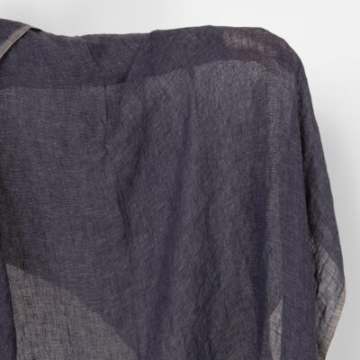 Washed linen fabric dark blue and green transparent 5 Washed linen fabric dark blue and green transparent