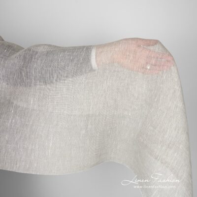 Transparent linen fabric in light grey 5 Transparent linen fabric in light grey