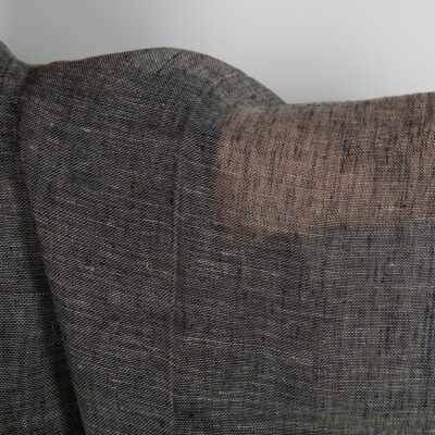 Black and natural transparent linen fabric 8 Black and natural transparent linen fabric close up detail