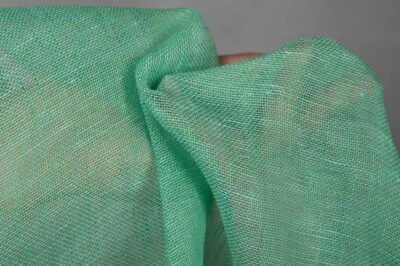 Mint green linen fabric transparent