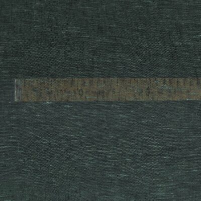 Transparent dark green linen fabric