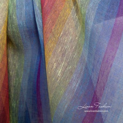 Transparent rainbow linen fabric
