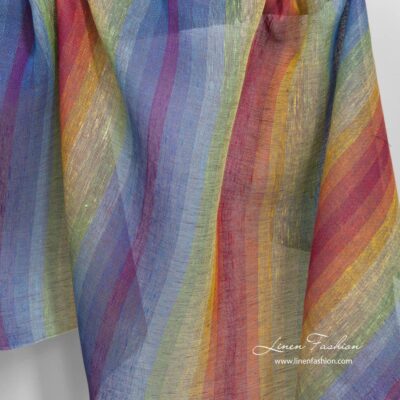 Transparent rainbow linen fabric
