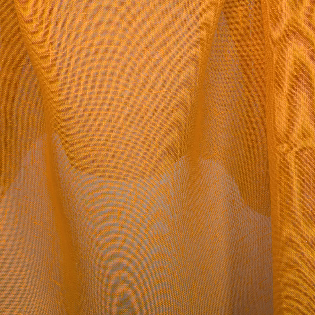 Transparent orange linen fabric