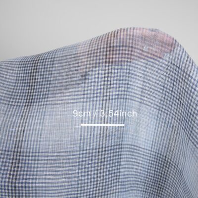 linen blue checks fabric gauze 9cm checks