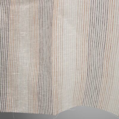 linen gauze brown striped fabric 150cm. width