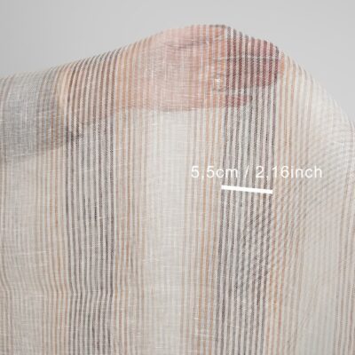 linen gauze brown striped fabric not washed