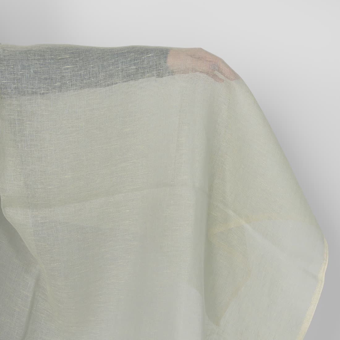 Linen fabric greenish grey melange