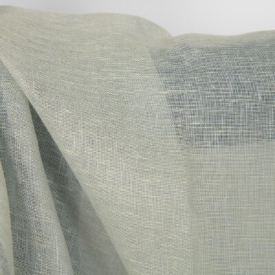 Linen fabric greenish grey melange, gauze