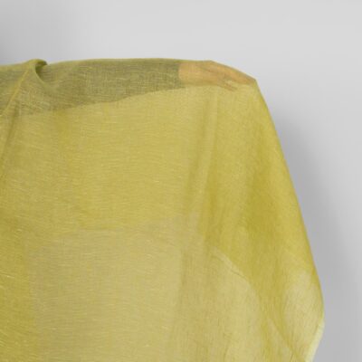 Linen fabric yellow green transparent