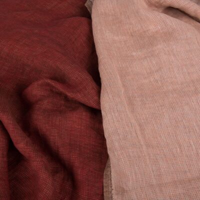 Double-sided washed linen fabric in warm brown 4 Double-sided washed linen fabric in warm brown