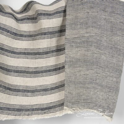 Washed vanilla linen fabric double-sided striped 6 Striped linen fabric double sided