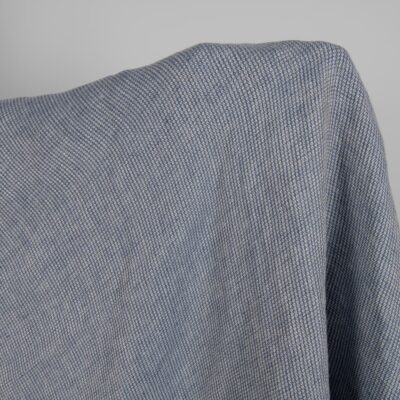 Washed linen fabric blueish grey colour small pattern product photo