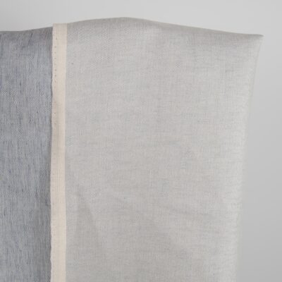 Linen fabric blue and grey double-sided lighter side