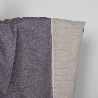 Linen fabric cobalt blue and beige double-sided