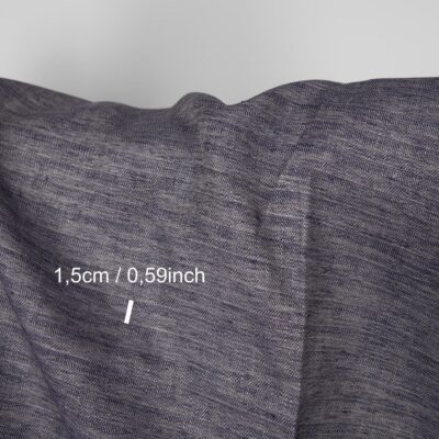 Linen fabric cobalt blue and beige double-sided, with measurements