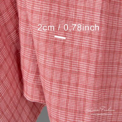 Washed linen fabric in dusty rose and white checks 6 Washed checked linen fabric in rose squares, dimensions